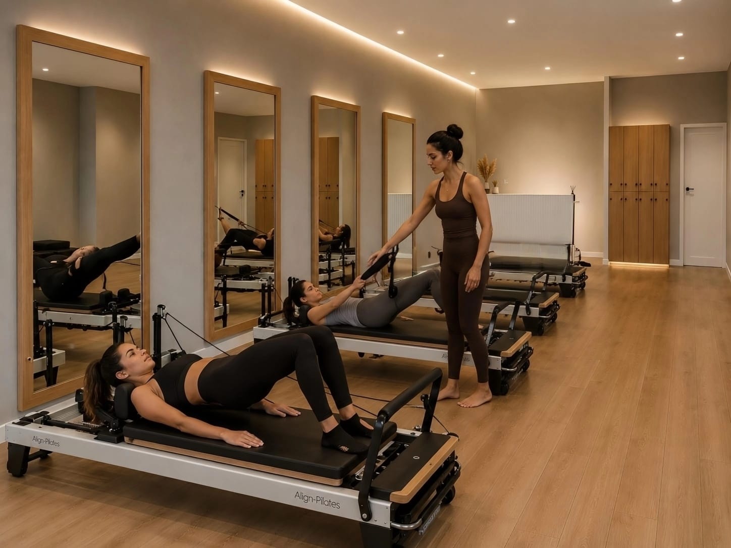 Clase de pilates reformer en grupo reducido en Pilates Massimo